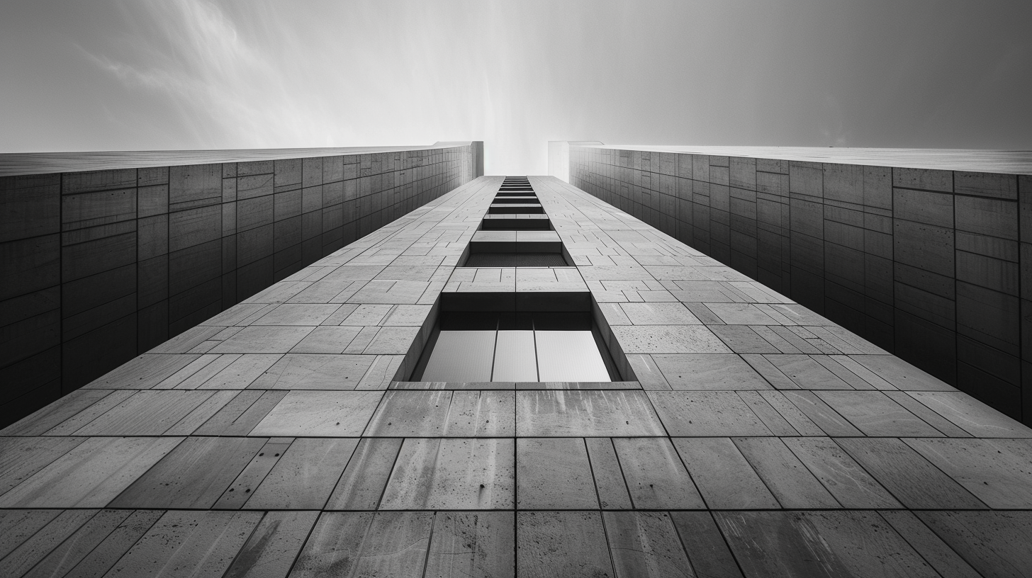 Ultra-minimalist architectural perspective